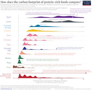 Carbon footprint of protein-rich foods